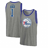 Philadelphia 76ers Fanatics Branded Greatest Dad Tri-Blend Tank Top - Heathered Gray,baseball caps,new era cap wholesale,wholesale hats